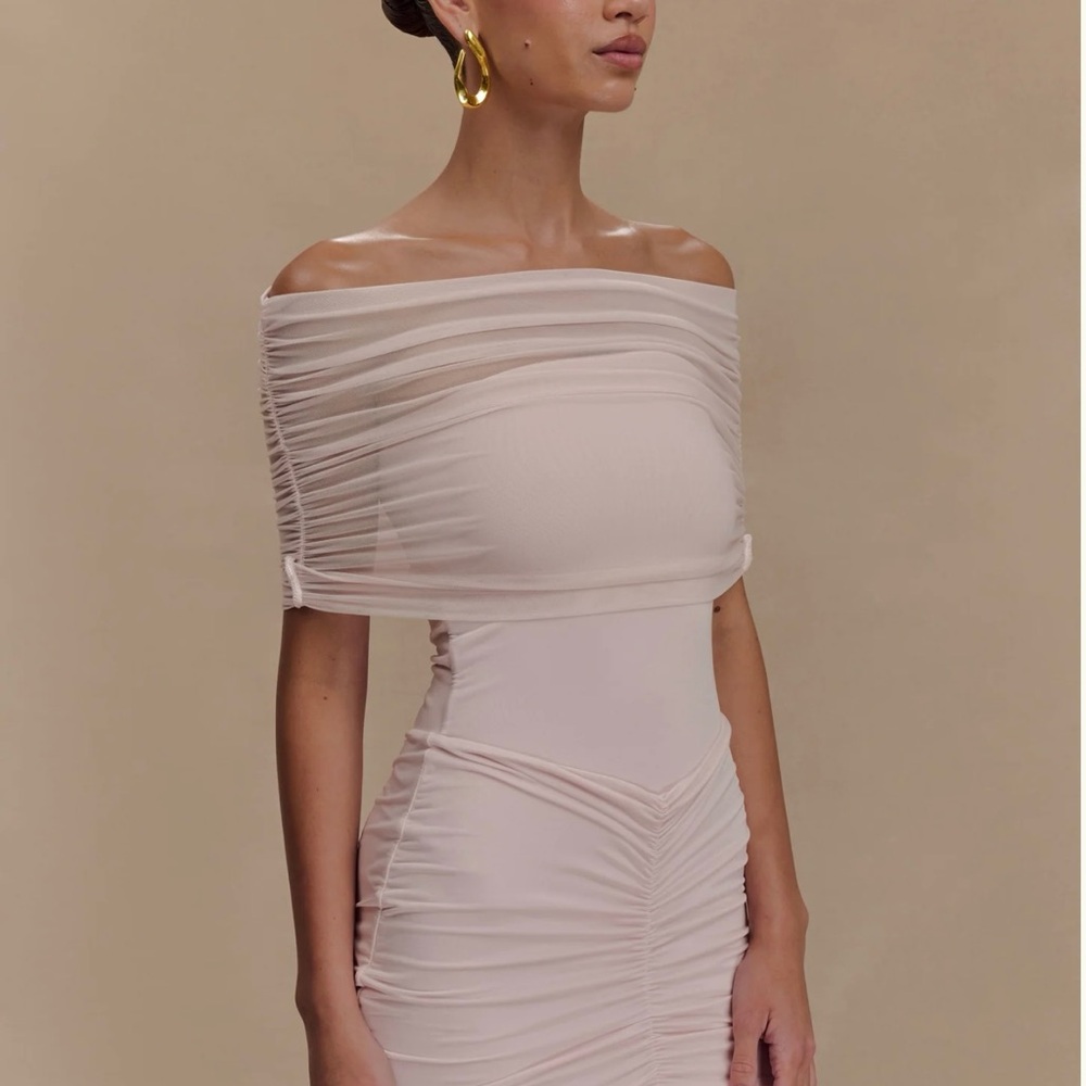 Meshki Strapless Cream Dress